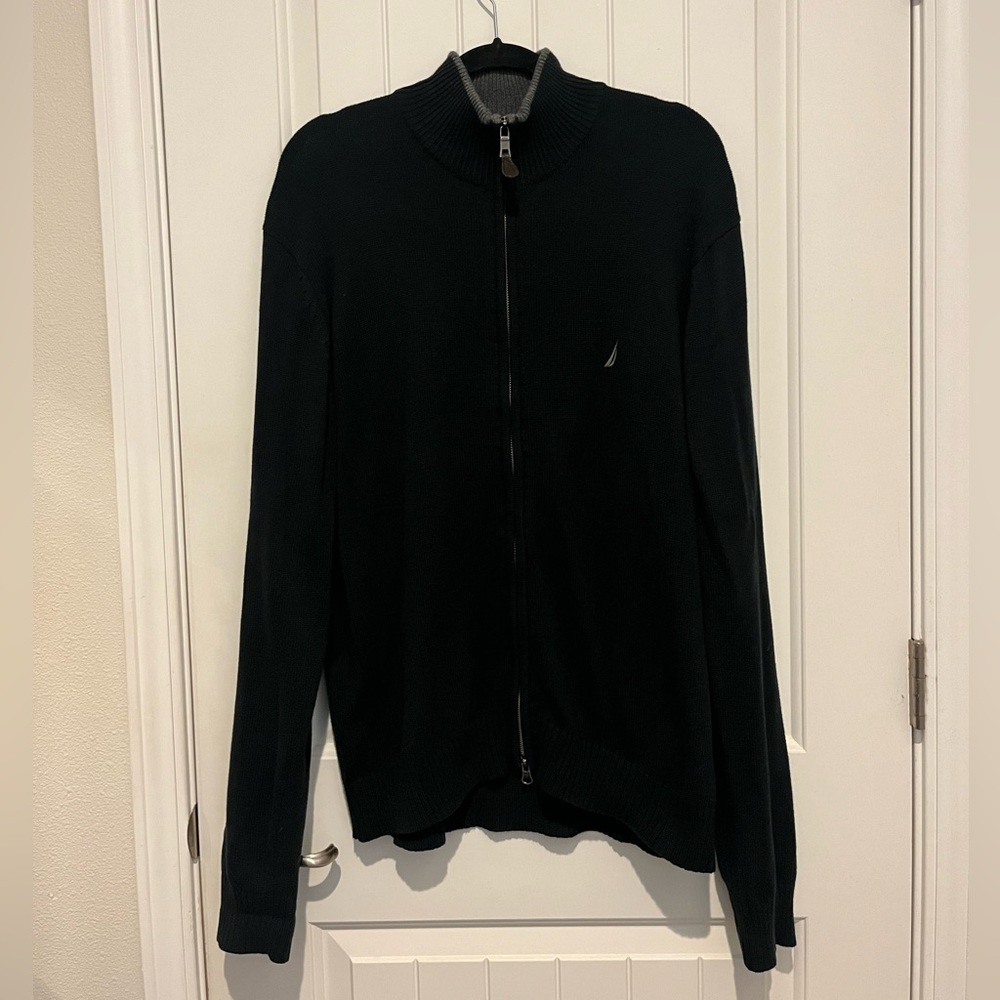 Nautica Men's Black Zip-Up Sweater
